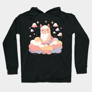 Happy Kawaii Llama Baby In The Night Sky Hoodie